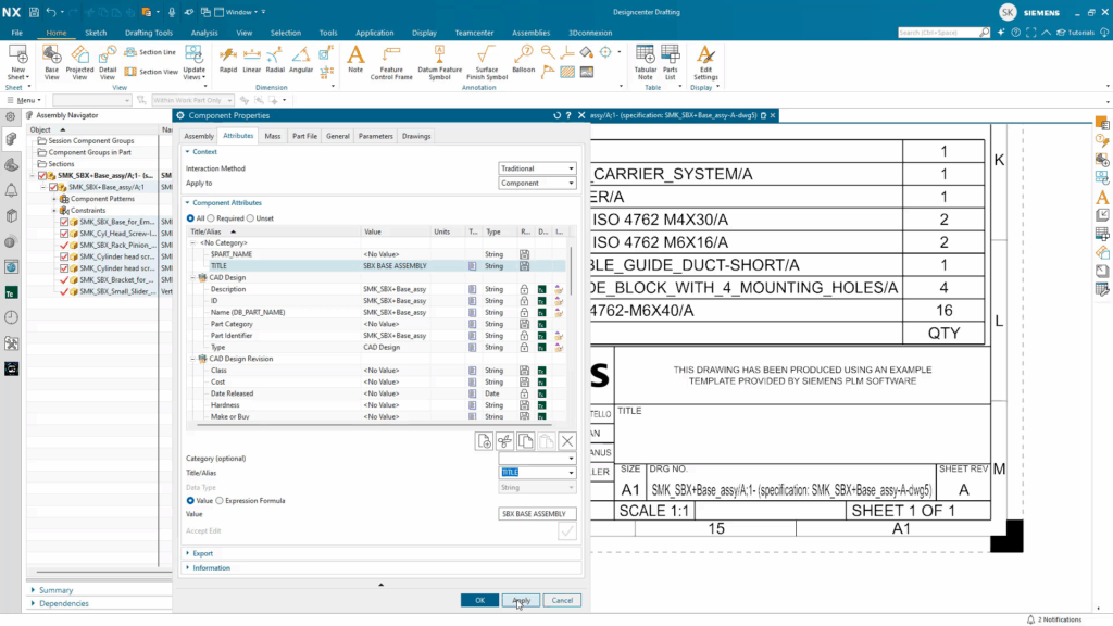 Substituindo o bloco de título em seus desenhos técnicos.
