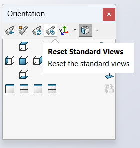 Revertendo vistas SOLIDWORKS para sua orientação original